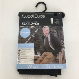 Cuddl Duds Performance Baselayer Waffle Thermal Pants Men's S (28-30) Black NEW